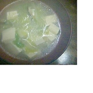 豆腐とシイタケの中華スープ